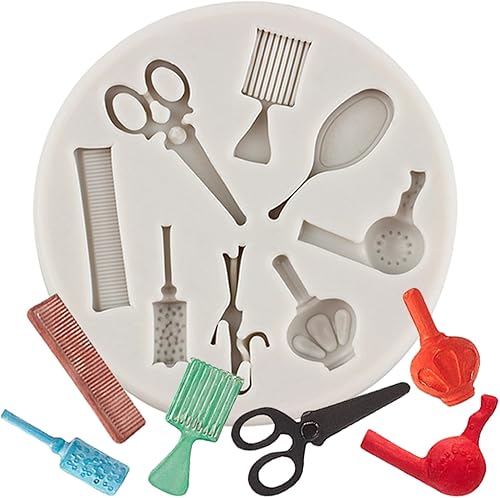 Miniatura 1 de MINFEIDMS Herramientas de maquillaje, diseño de fondant, moldes para tartas, tijeras para el cabello, molde de silicona para decoración de pasteles,