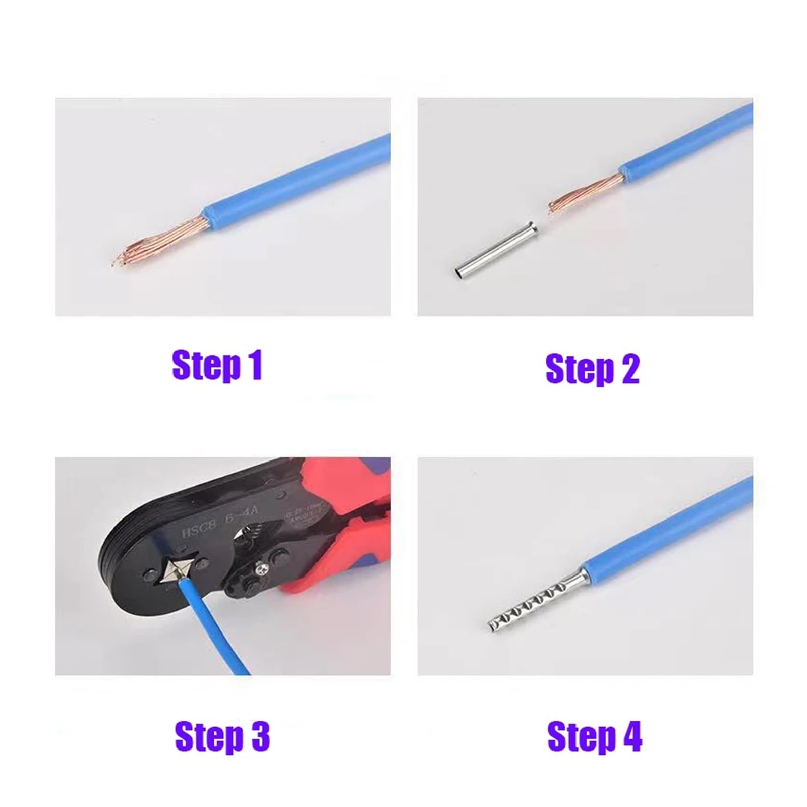 Terminali a crimpare senza isolamento, in rame stagnato, 600 pezzi, 0,5 mm²-6,0 mm², manicotti per cavi elettrici