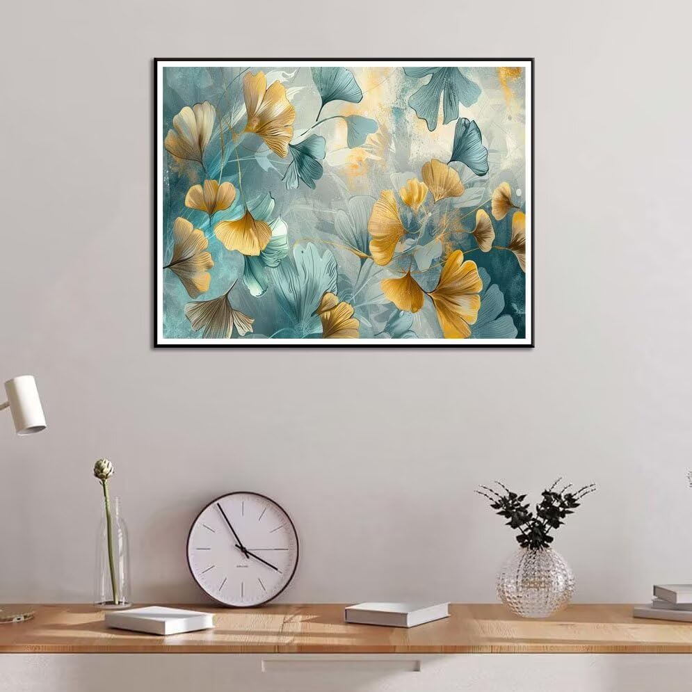 SoeHong Malen Nach Zahlen Kit – DIY Leinwand Mit Ginkgo-Motiv, 40x50 Cm, Inkl. Pinsel & Acrylfarben