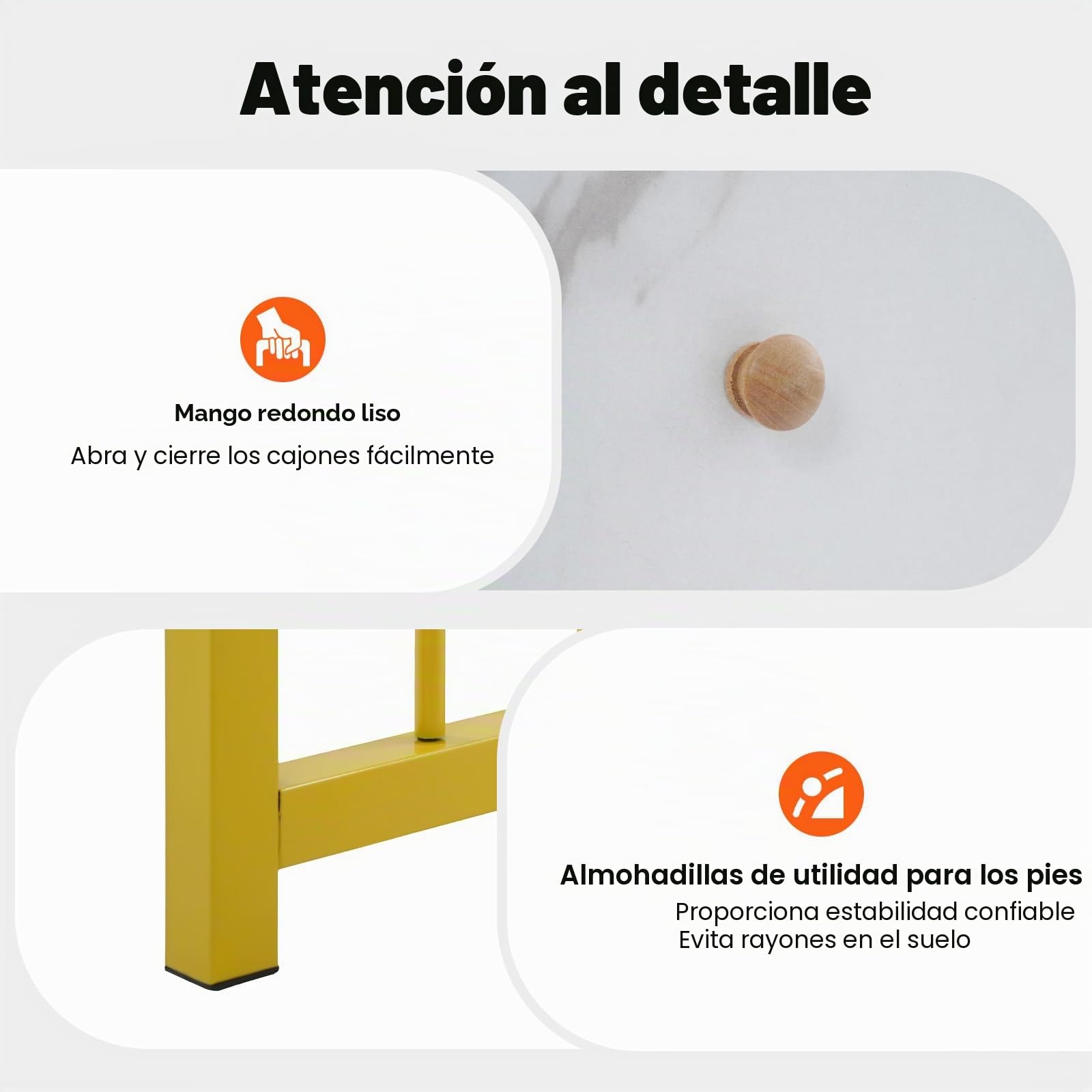 Escritorio de manicura, 3 cajones, mesa de manicura, mesa de manicura, textura de mármol, para Nail Tech y salón de belleza, 100 x 40 x 76 cm