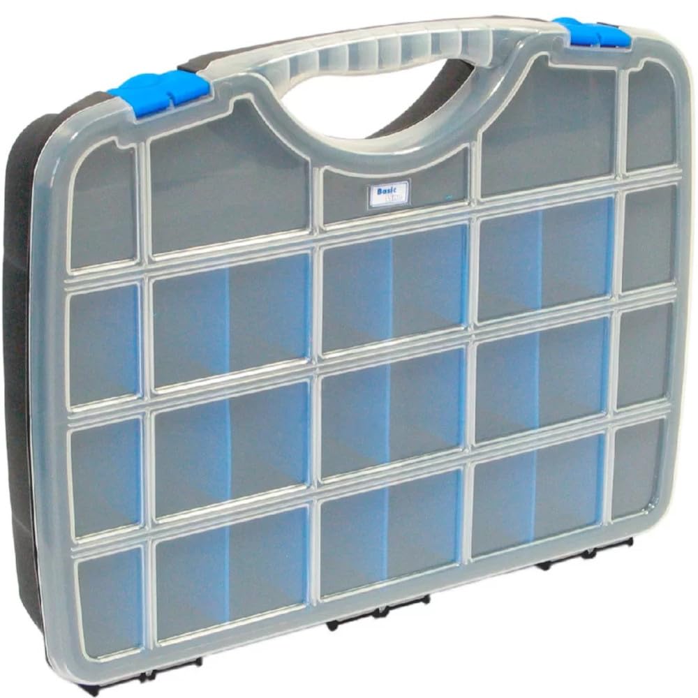 SIO Armario Organizador con 4 Estuches Portátiles - Caja de Herramientas con Compartimentos y Asa - Maletín Modular de Plástico para Tornillos, Piezas y Bricolaje Taller - Armario Clasificador Estuche