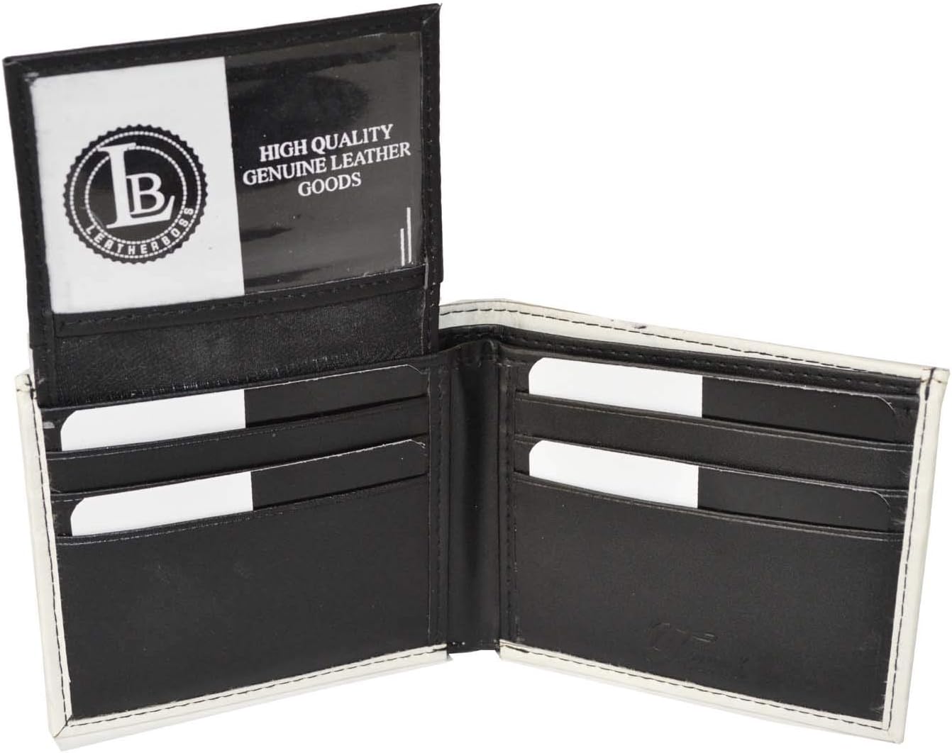 Leatherboss Printed Skull Theme Bifold Credit Card Cash Holder Wallet with Gift box for men - Image 4