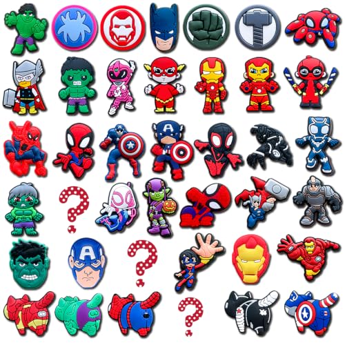 40Pcs Cartoon Croc Charms for Shoe Cartoon Shoe Charms for Clogs Sandals Decoration