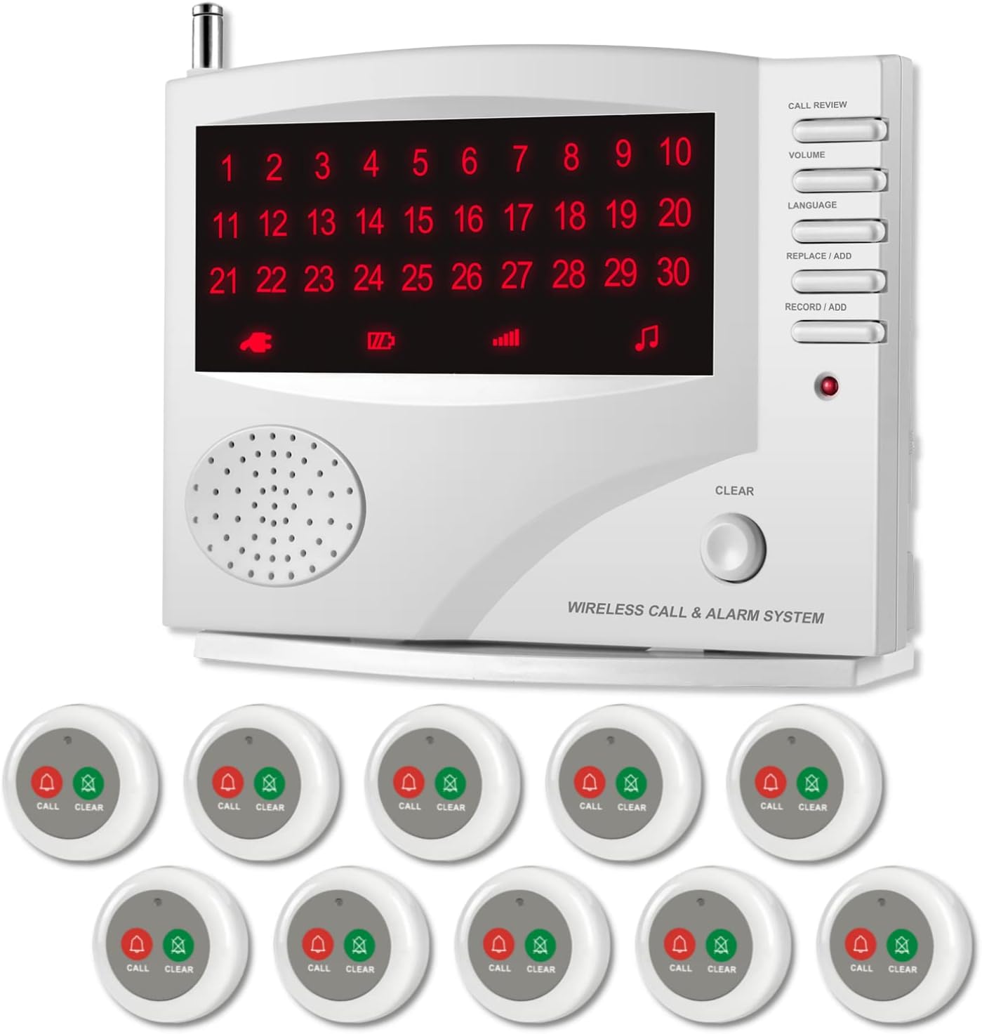 SYNLETT Nurse Call System Caregiver Pager Call System with 10 Dual Function Call