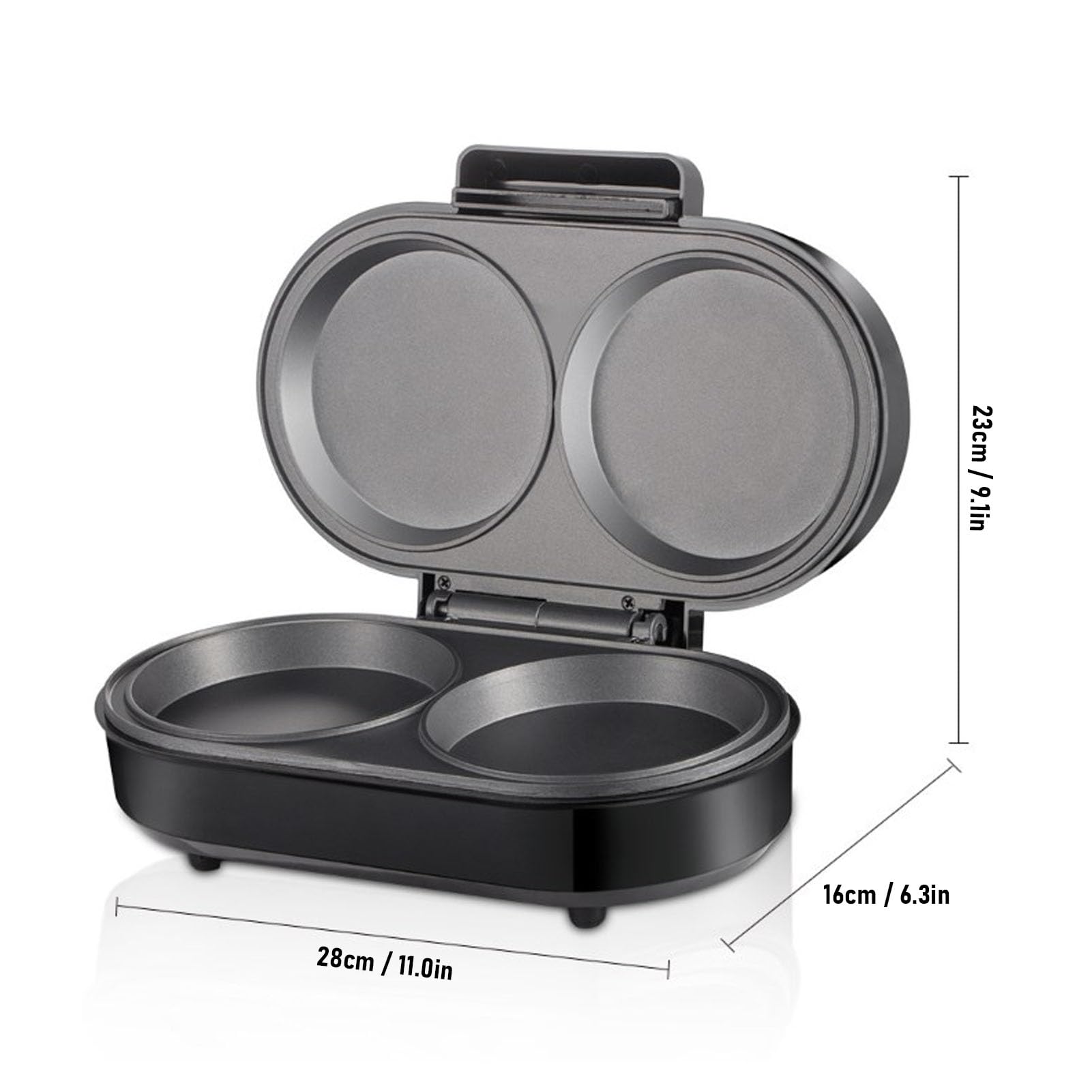 Elektrischer Pfannkuchen-Maker 850 W Doppelter Mini-Burger-Grill Omelett-Maker 220V