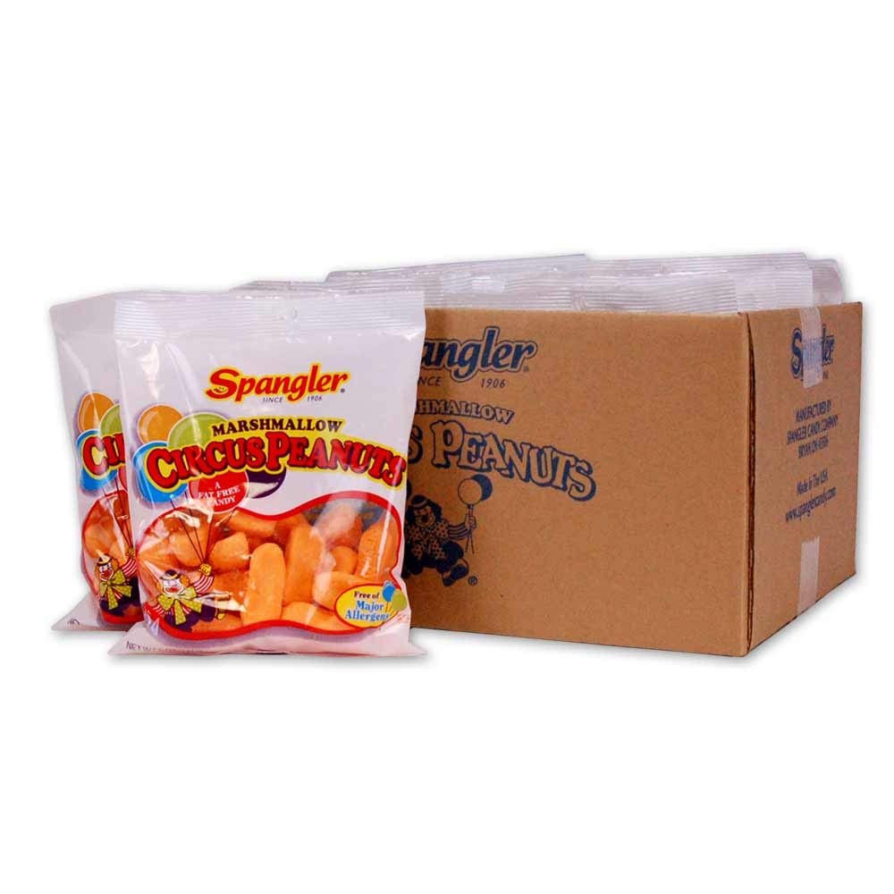 Spangler Circus Peanuts Candy Bulk - Flavored Banana Marshmallows with Circus Peanuts Candy Original Shape, Single Case of Orange Marshmallows - 20 lb Bulk Candy Box