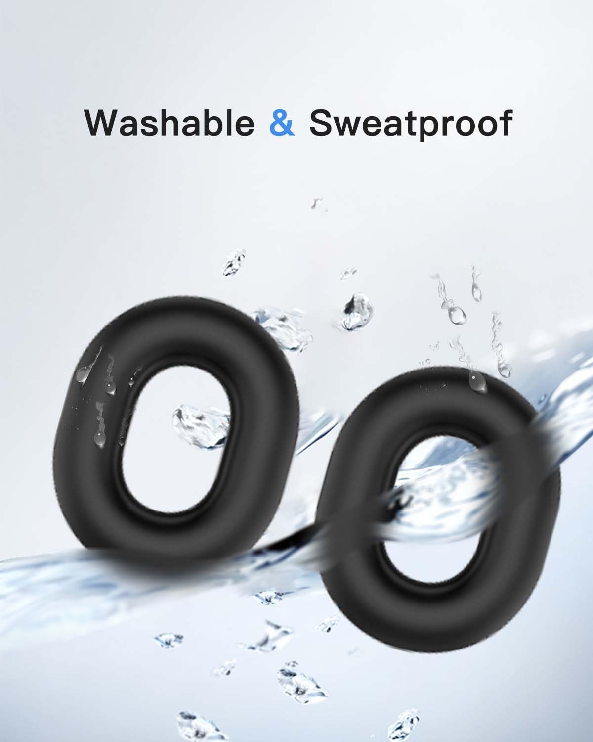 3-in-1 Silicone Case Cover for Nothing Headphone(1), Ear Pad Case Cover/Ear Cups Cover/Headband Cover,Nothing Headphone (1) Accessories, Washable & Sweatproof,Black - Image 7