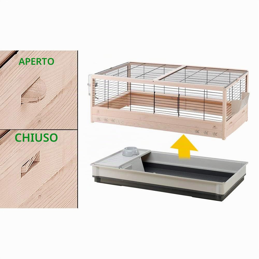 Ferplast Gabbia per Conigli in legno FSC ARENA 120, con Accessori inclusi