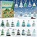 Sea Glass Christmas Tree Advent Calendar 2025,24 Days of Ocean Themed Holiday Surprises, Christmas Countdown Calendar,2D Mini Natural Sea Glass Xmas Tree Ornaments,Holiday Decor Gifts (A)