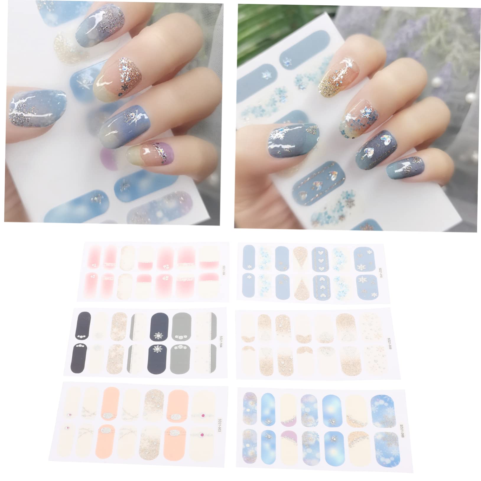 FRCOLOR 30 Fogli adesivi per decalcomanie per adesivi natale manicure strisce per a totale gel per decalcomanie per smalto accessori per