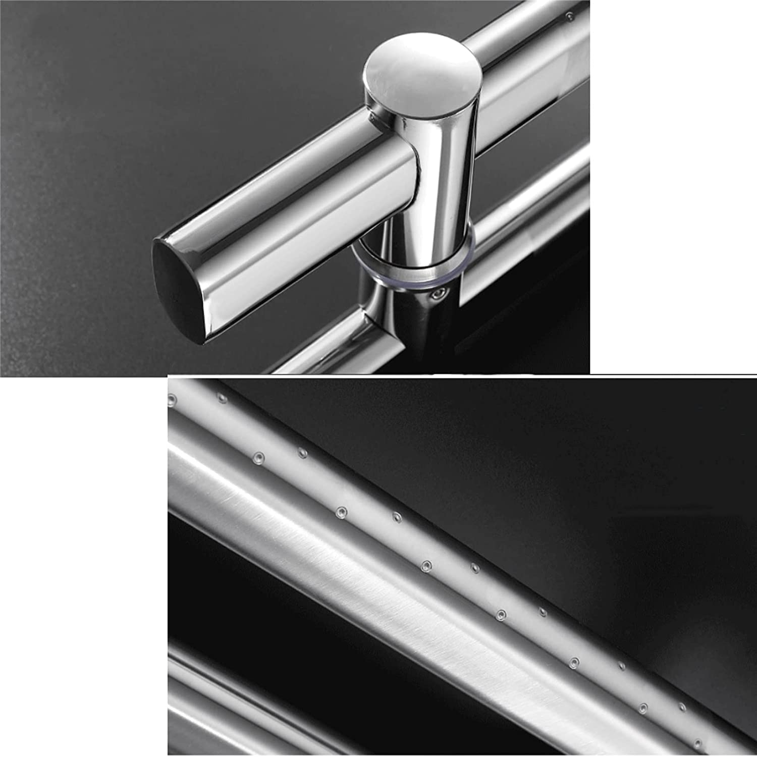 RAN Manija de Puerta de Ducha de Acero Inoxidable de 24" / 31", Barra de Mango de Puerta de Servicio Pesado, Adecuado for Puerta de Madera/compuesta Manillas (Color : Silver, Size : 60cm)