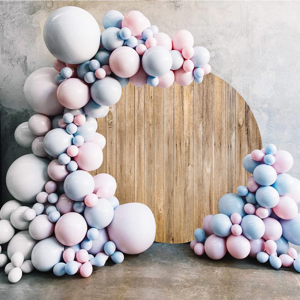 Leowefowa Runder Holzhintergrund Aus Polyester – 2m Durchmesser Für Fotoshootings, Hochzeiten & Partys