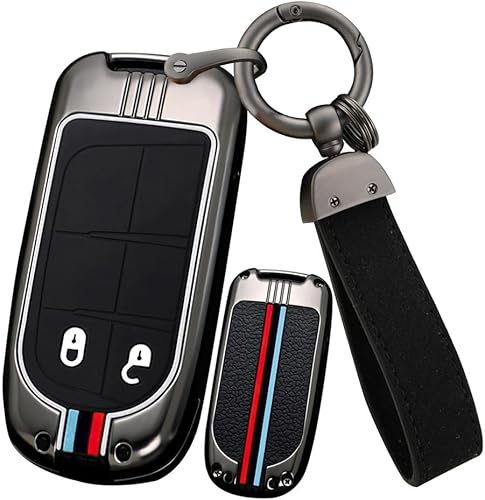 Miniatura 1 de ontto Funda de llavero inteligente con llavero de metal para llave de automóvil, funda de silicona para llave de automóvil, compatible con Jeep