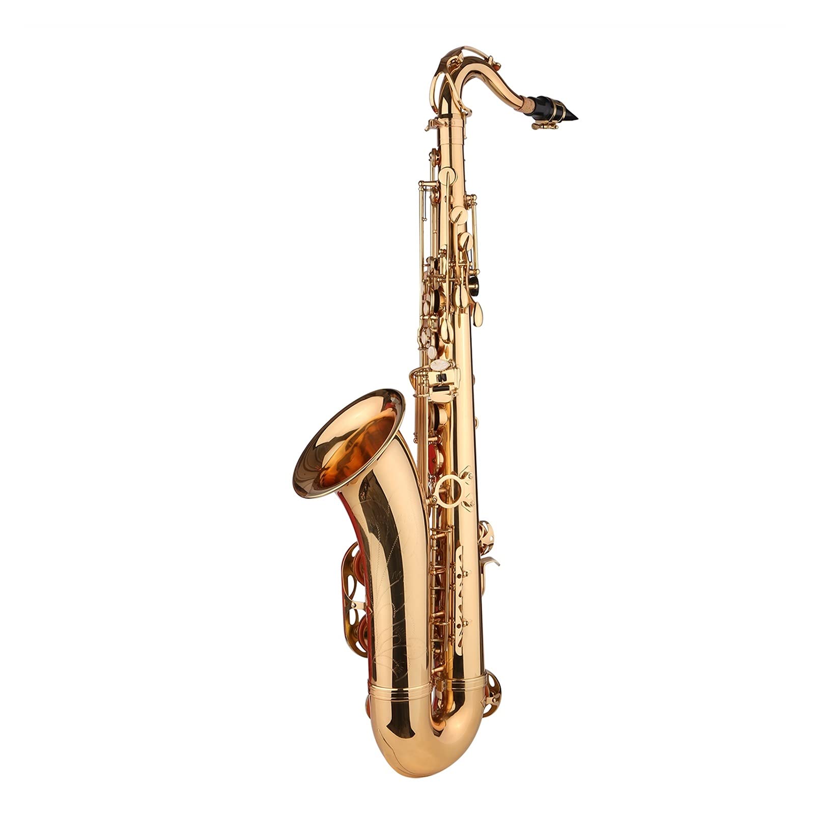 BB B-Flat Tenore Sassofono Sassofono Sax Placcato Oro con Bocchino con Custodia per Cravatta per Cinghia per Cinghia di Pulizia Spazzola per Principianti Sassofono Studenti