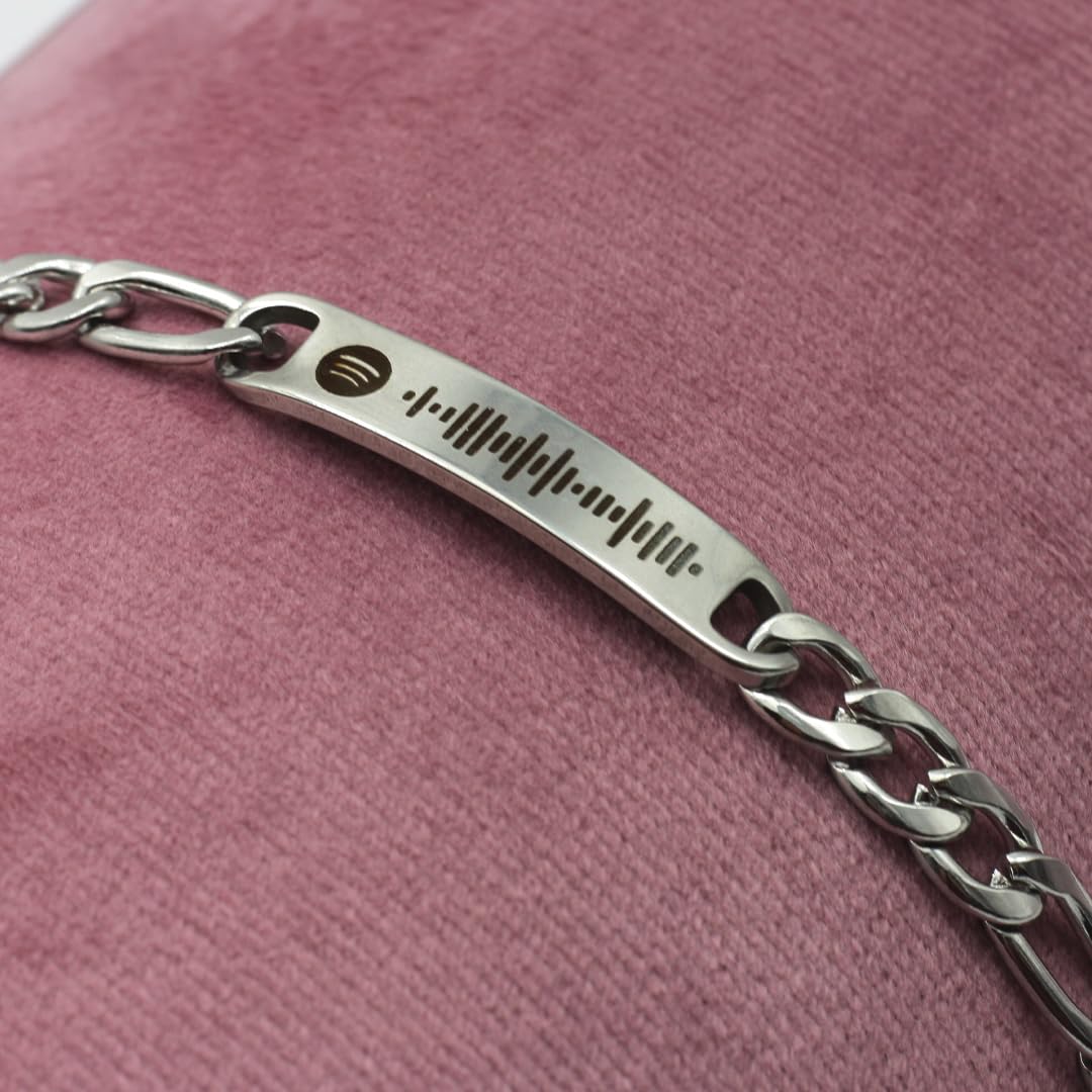 Bracciale Spotify con Codice Musica in Acciaio Inossidabile | Dedica Personalizzata, Codice Scannerizzabile