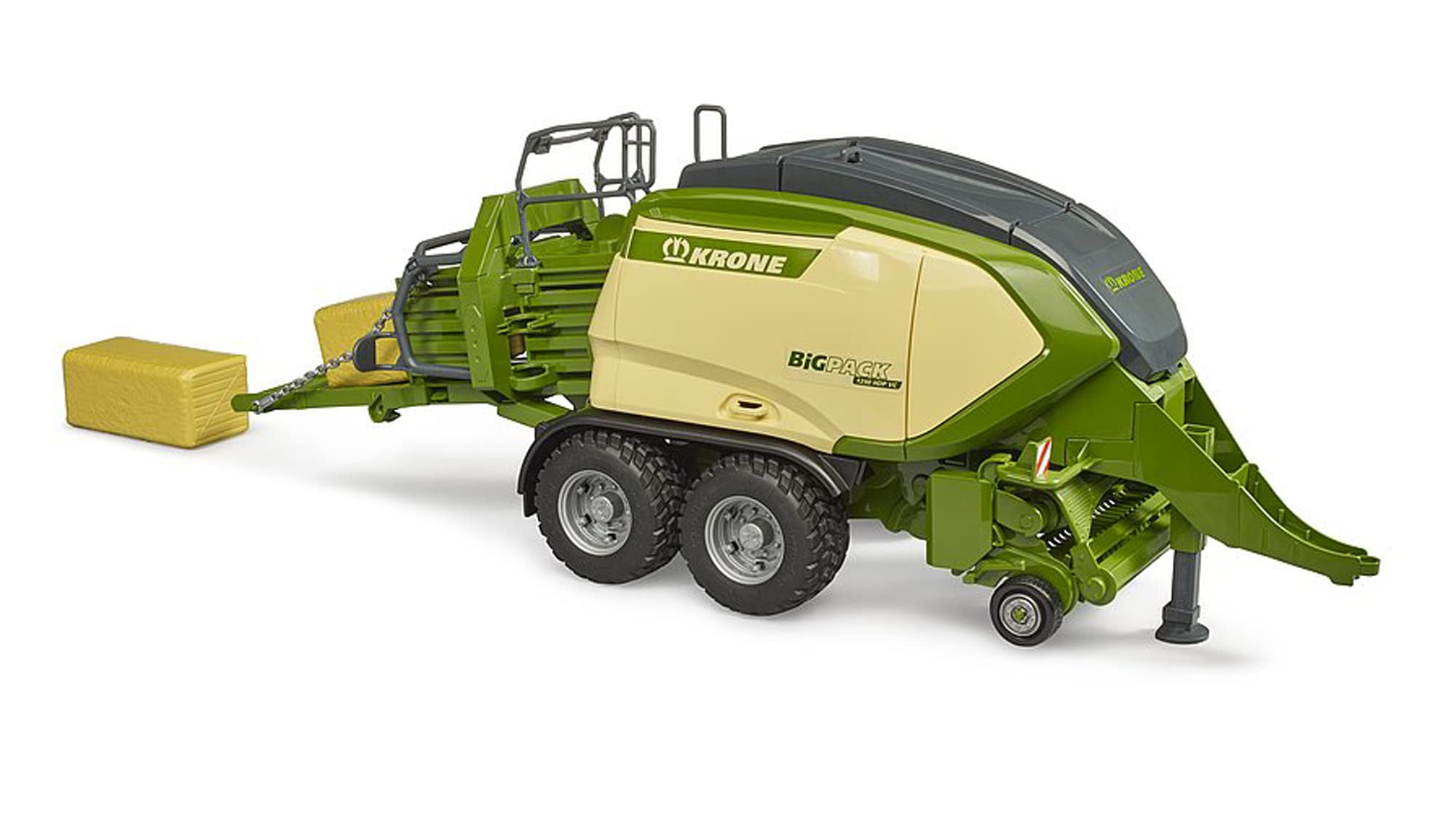 bruder 02033 - Krone Big Pack 1290HDP VC con 2 pacas cuadradas | Empacadoras para agricultura y granja, escala 1:16