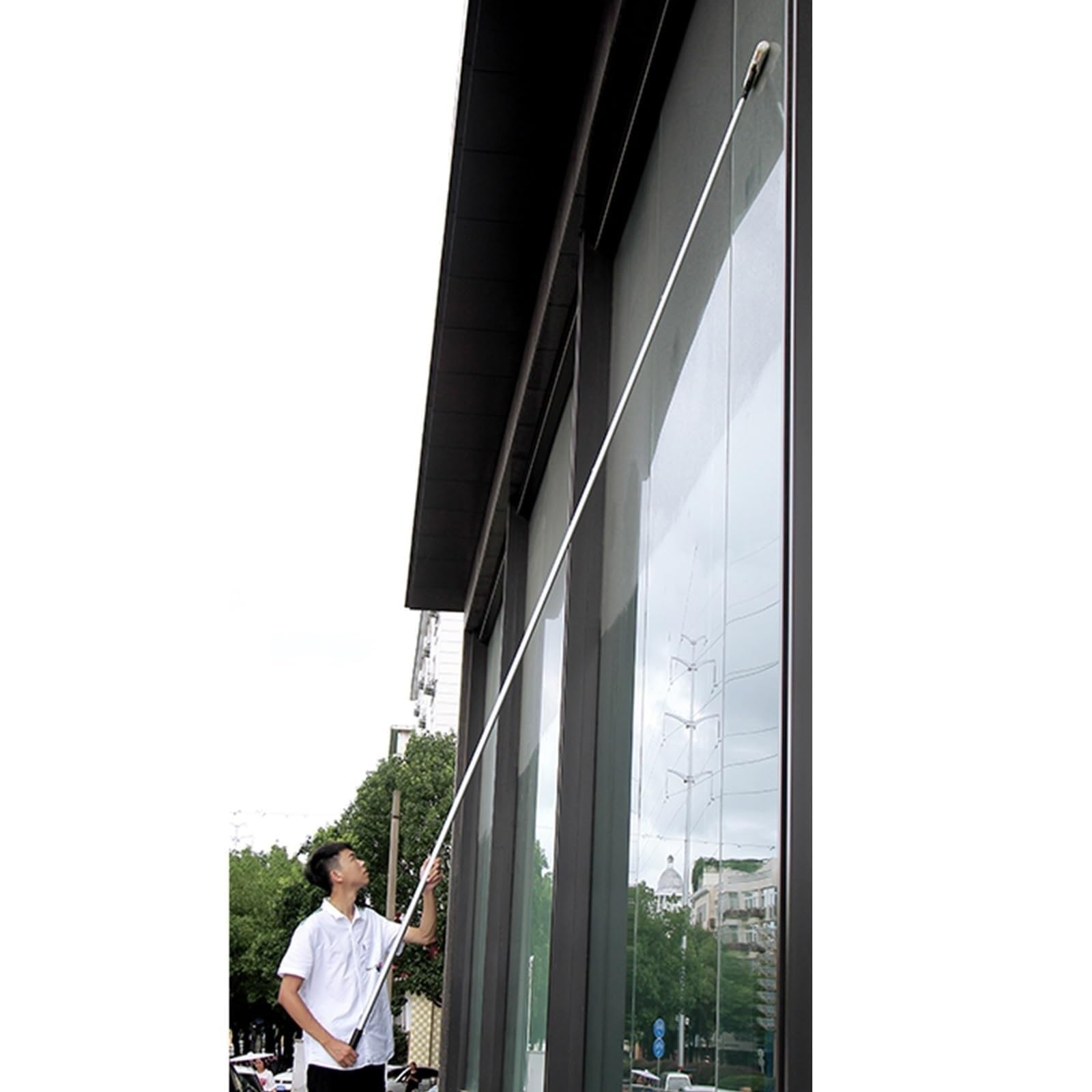 Asta telescopica per pulizia vetri finestre, strumento professionale estensibile per finestre alte, kit tergivetro per lavare vetri (1,4‑10m)(9m/354.3inch/29.5ft)