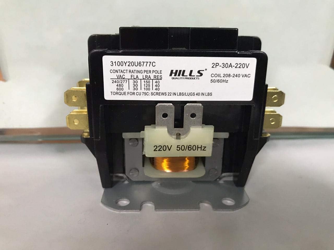 AMAZOR Double Pole Magnetic Contactor for Outdoor Air Conditioner 220v (Black)