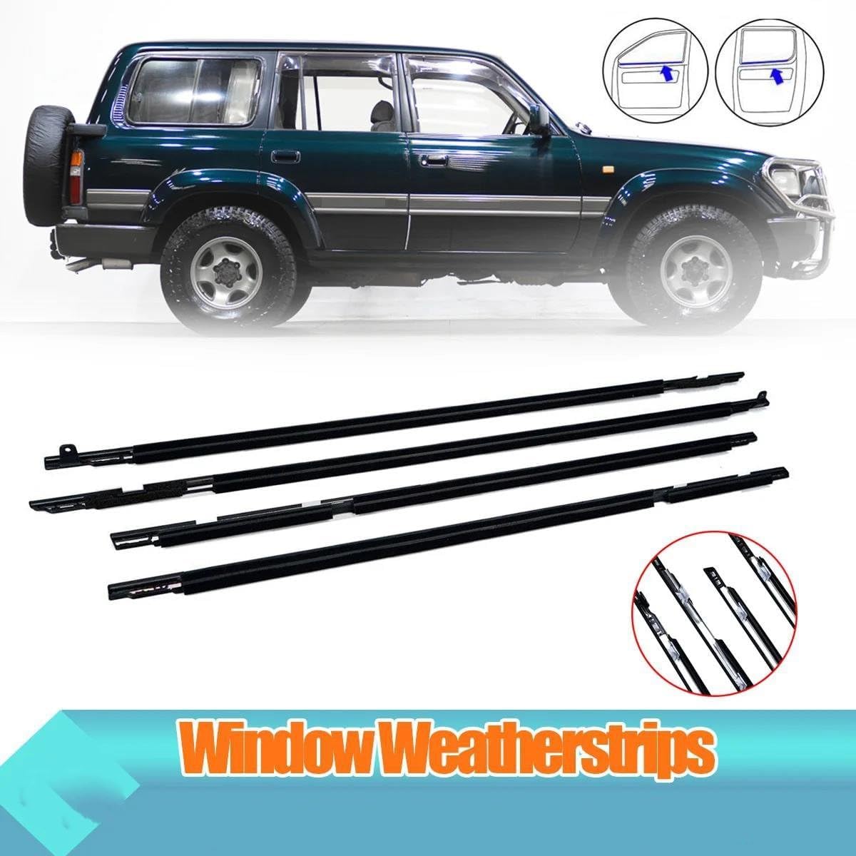 サイドウェザーストリップ ウィンドウウェザーストリップ に適合する ランドクルーザー に適合する プラド LJ150 2010-20 と互換性がある  トヨタ ランドクルーザー プラド LJ150 2010-2020 サイドドア用ウィンドウウェザーストリップ ブラックモールディングトリム ... モールディングトリム ウィンドウウェザーストリップ に適合する ランドクルーザー に適合する プラド LJ150 2010-2020