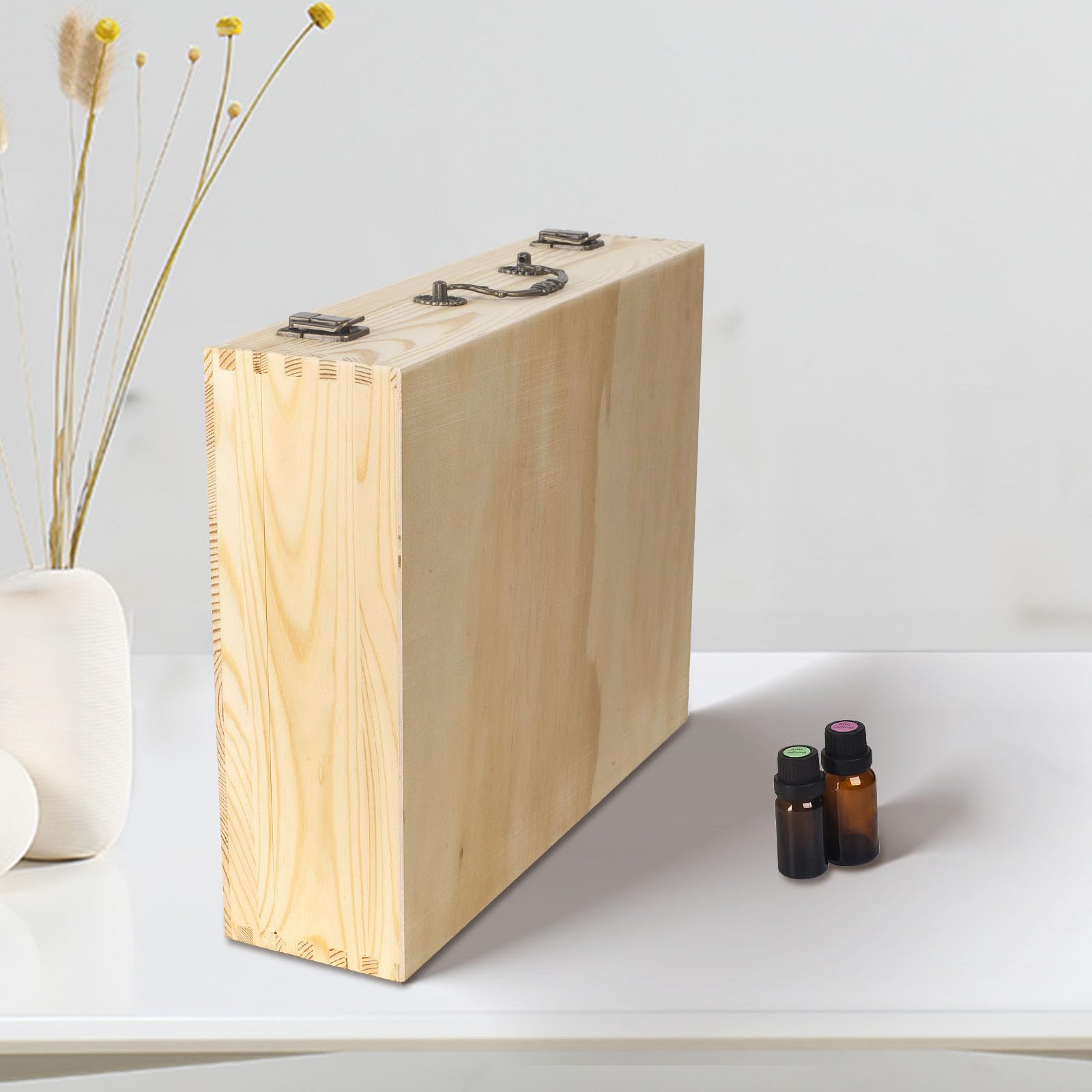 Olio Essenziale Organizzatore Contenitori Scatola di Legno 80 slot