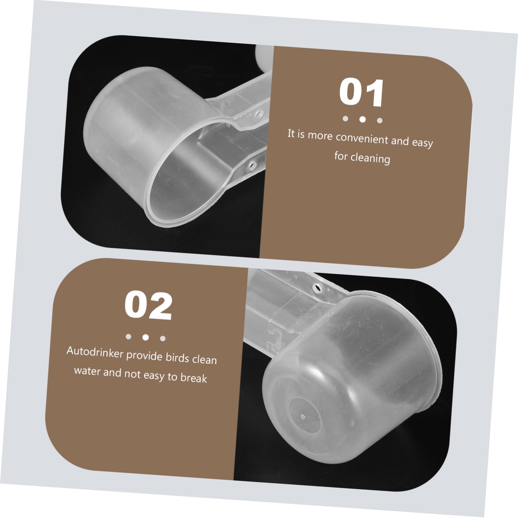 Toyvian 10 Pezzi Bevitore per Uccelli Doppia Uscita Autodrinker in Plastico Bianco, Facile da Pulire, per Piccioni e Pappagalli in Casa o Zoo