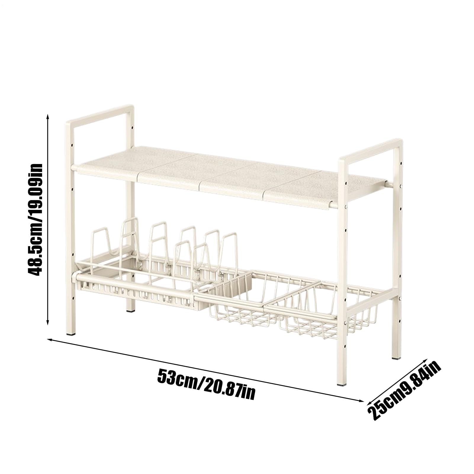 Organizador para Guardar Objetos Debajo del Lavabo en el baño | Organizadores y Cocina - Estante Extensible de Dos Niveles para armarios y ollas