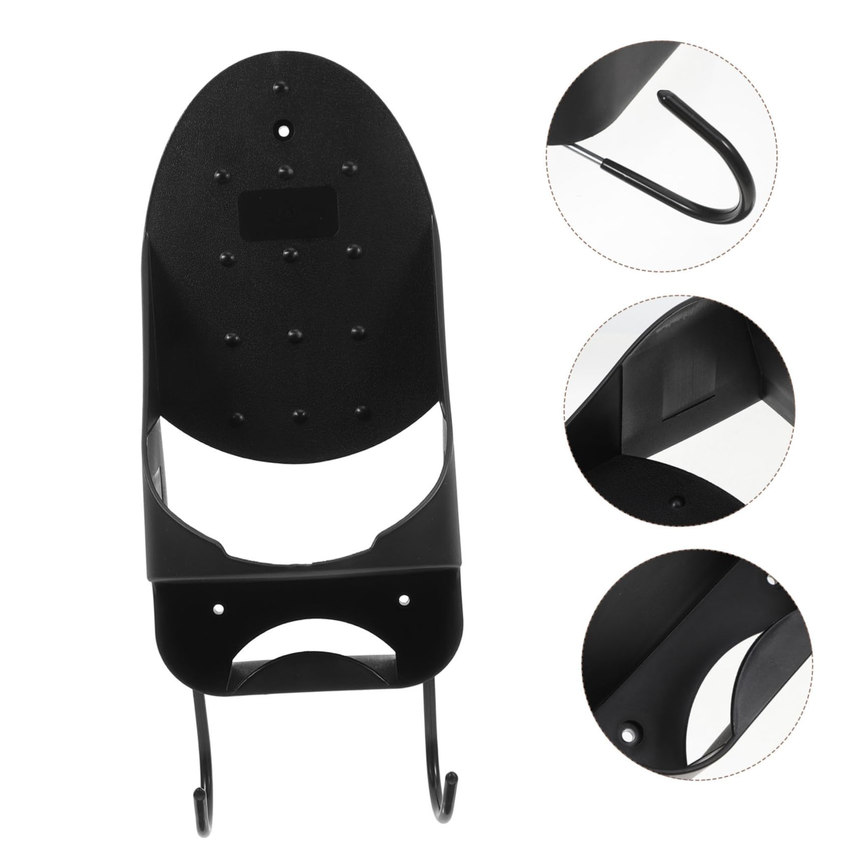 Porta Asse da Stiro e Ferro Elettrico da Parete per Camera Hotel Supporto Muro Resistente con Ganci Rimovibili Organizer Compatto per Bagno e Lavanderia Nero