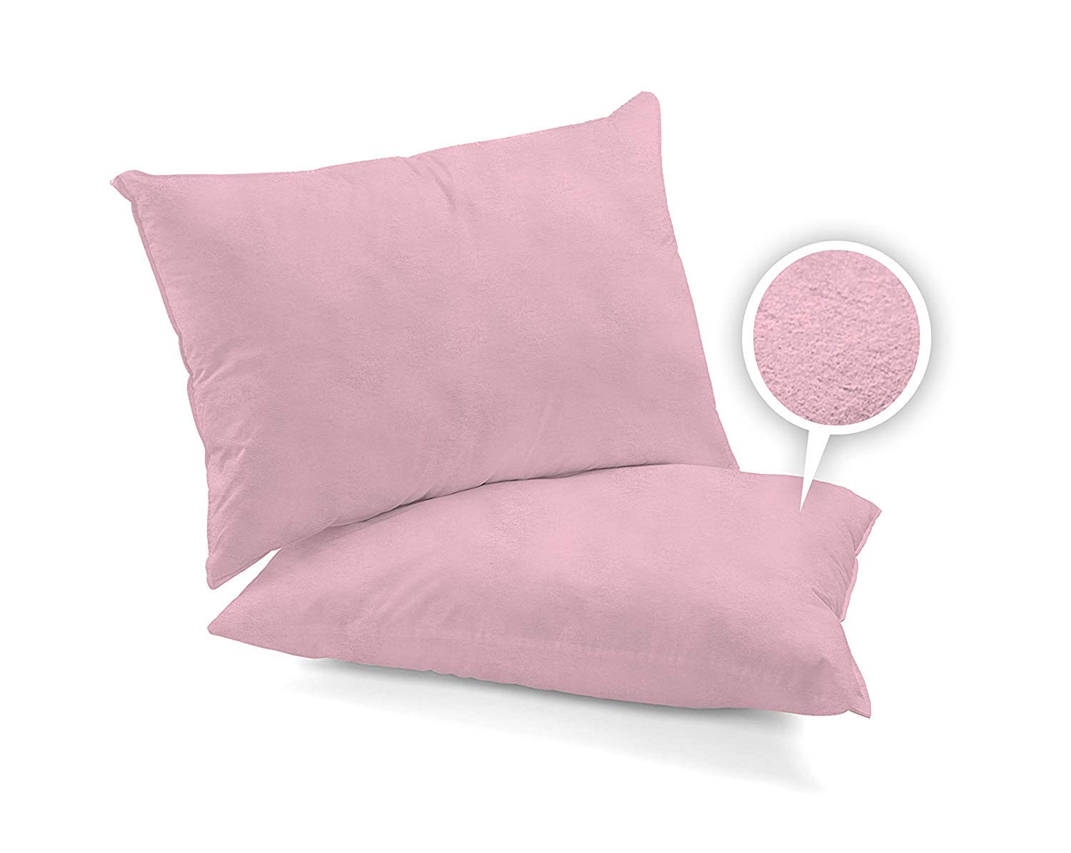 ARLINENS 4PC Flannelette Sheet Set 100% Brushed Cotton soft Warm Luxury Bed Sheet Set Includes Fitted Sheet, Flat Sheet and 2x Matching Pillowcases - in 7 Colours Choice (Pair of Pillowcase, Pink) โ image 1
