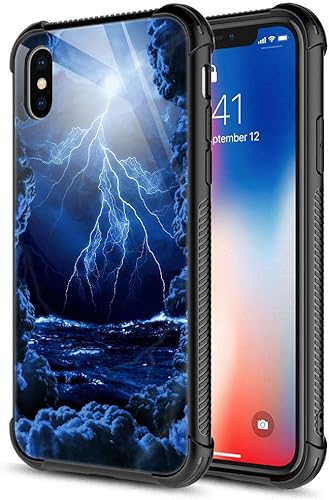 Funda para iPhone Xs Max, de cristal templado 9H para iPhone Xs Max, diseño a prueba de golpes, antirrayones, para Apple iPhone Xs Max de 6.5