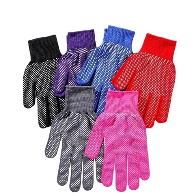 Image of Sports PVC DOTED Cotton Gloves halp for Cricket Bating and Full grriping in bat Hand he is incris for Bating (Pair Multicolour)