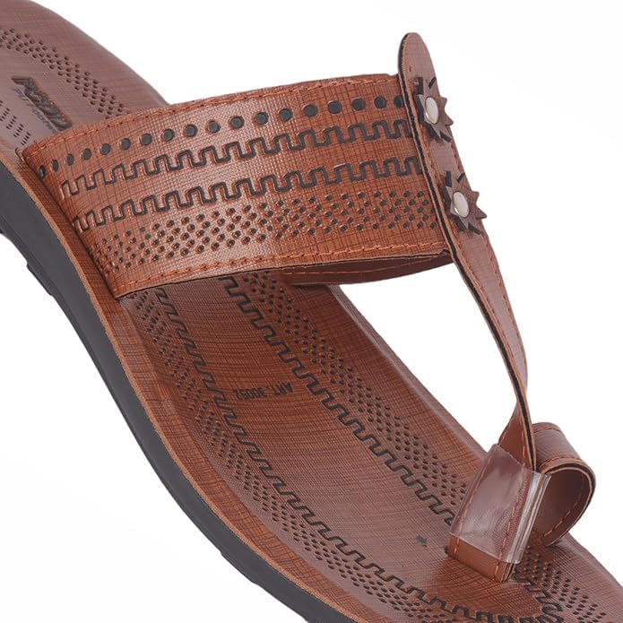 Image of Poddar Slippers, Sandals & Chappals for Men | Synthetic Leather Comfortable Footwear | Daily Use, Casual, Party, Stylish, Durable, Waterproof, Soft Sole, Anti-Slip (30052 Slipper)