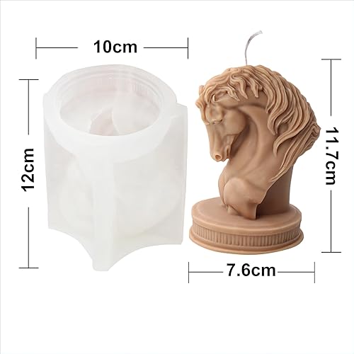 Miniatura 5 de Molde de caballo, molde de cabeza de caballo, molde de animal, joyería de caballo, moldes de fundición de resina hechos a mano para hacer velas de