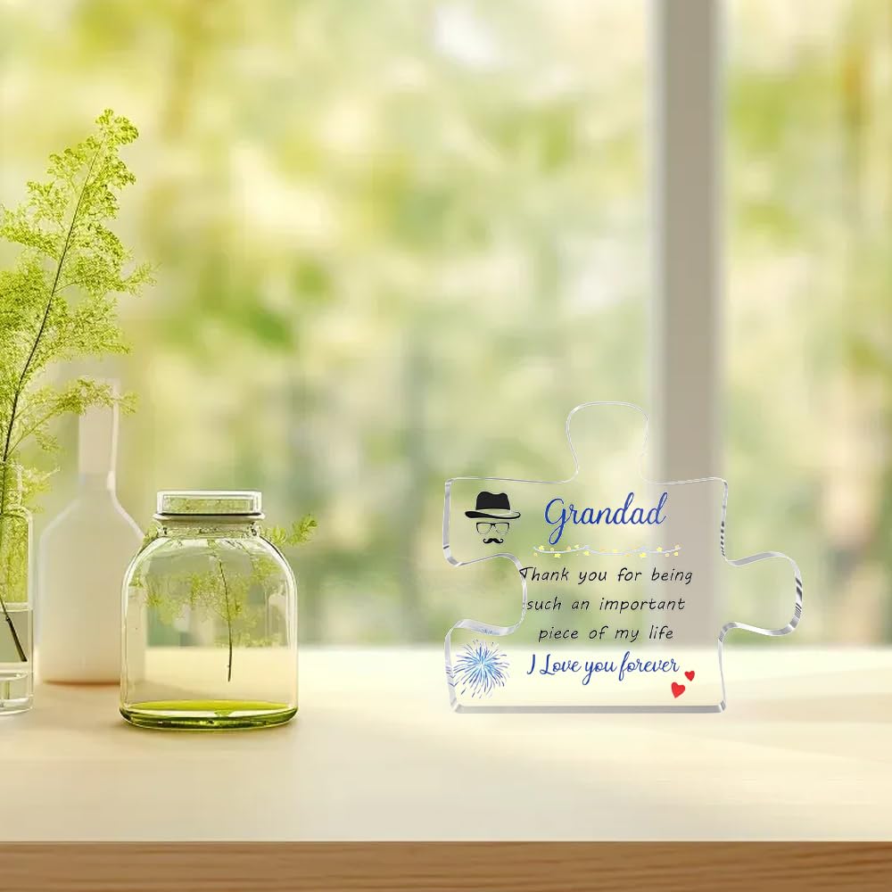 Yritioa Grandad Gifts,Gifts for Grandad,Gifts for Grandparents,Grandparents Christmas Gifts,Grandad Gifts from Grandchildren,Best Grandad Gifts,Nan and Grandad Gifts,Grandad Acrylic Plaque - Image 3