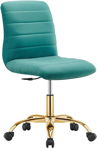 Modway Escritorios y sillas de oficina en casa Ripple, color verde azulado dorado