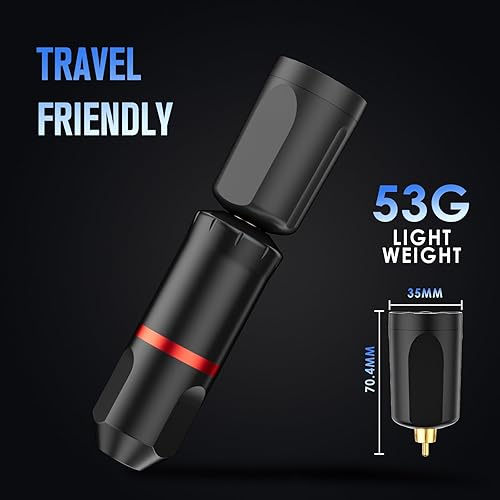 Miniatura 3 de STIGMA Kit de tatuaje inalámbrico con bolígrafo de tatuaje giratorio, batería de tatuaje de 1400 mAh, 20 agujas de cartucho de tatuaje y 7 colores