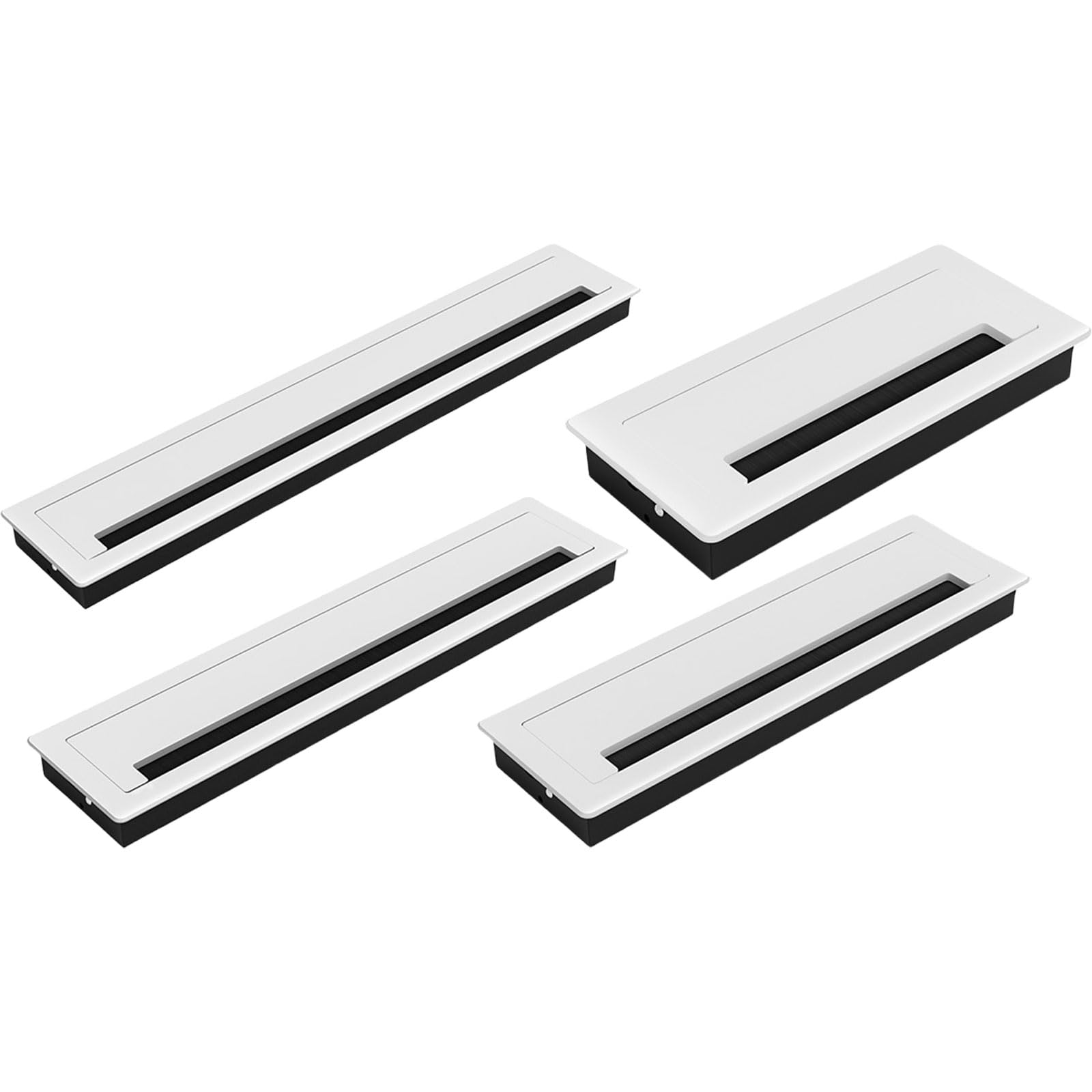 Copri per cavo rettangolare con spazzola, filo metallico, per organizzare passaggio del cavo attraverso l ' tenuta per scrivanie da ufficio, tavolo per computer