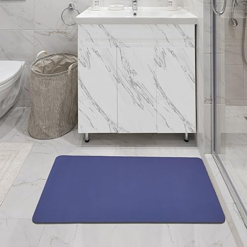 Miniatura 2 de POVODA Tapete de baño antideslizante para baño, súper absorbente, lavable, de goma para el suelo, de secado rápido, tapete de baño para inodoro,