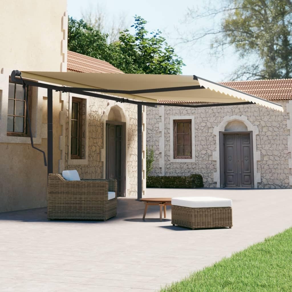 vidaXL Stützen, Stützfuß für Markisen Gelenkarmmarkisen, Drehbar Standfuß Stützbein, Standmontage Halterung Abstützung, Anthrazit 600x245cm Eisen Garten