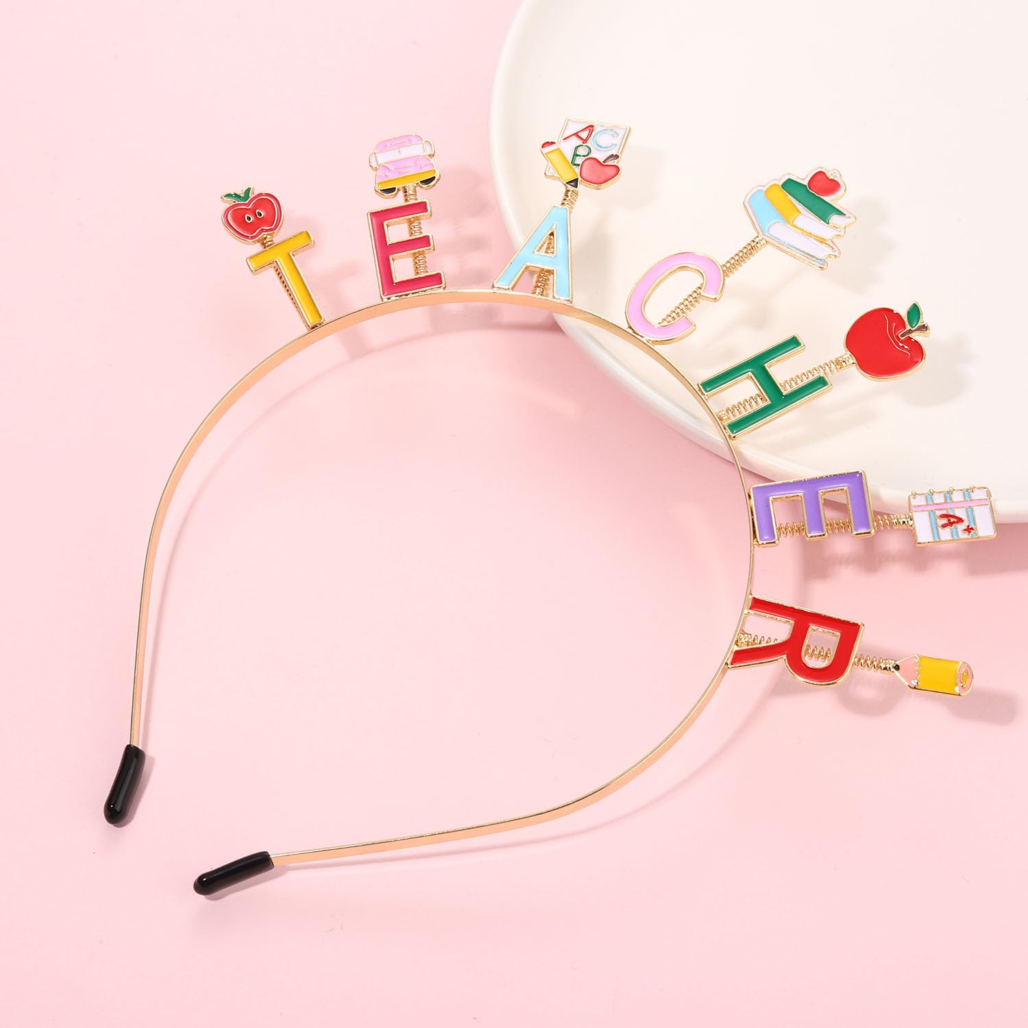 Teacher Headbands for Women, Colorful Fri-Yay Headbands Cute Book Pencil Hairbands Back to School Hair Accessory Teacher Appreciation Gifts (Teacher 2) image 4