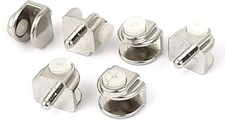 Aexit Adjustable 3mm-9mm Fall Protection Thick Half Round Glass Shelf Bracket Clamps Clip Safety Clips Holder 6pcs