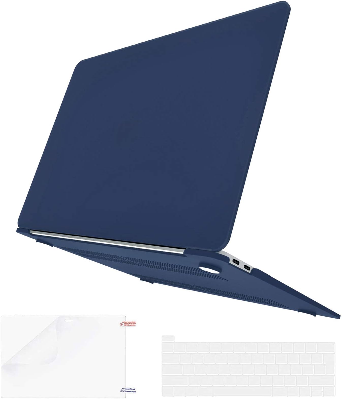 BELK Compatible with MacBook Pro 13 inch Case 2020 2019 2018 2017 2016 with Touch Bar A2338 M1 A2289 A2251 A2159 A1989 A1706 A1708, Slim Matte Hard Shell & Keyboard Cover & Screen Protector, Navy Blue