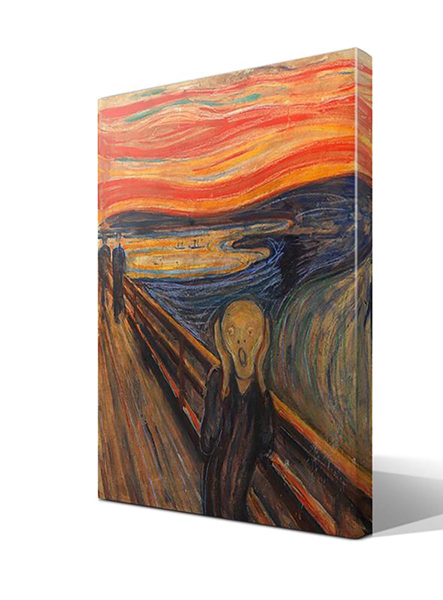 El Grito | Edvard Munch | Expresionismo | Cuadro Canvas Wall Art | Impresion Giclee lienzo algodon puro | Bastidor 3cm | 55x75cm