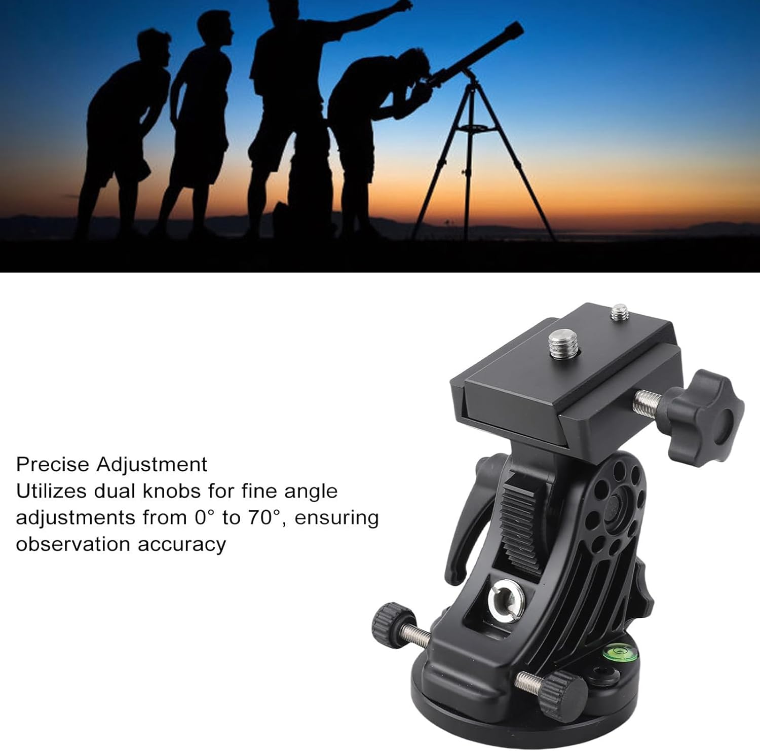 Telescope Mount, Aluminum Alloy Base, Adjustable Latitude Seat for Astronomy Tracking and Star Field Photography