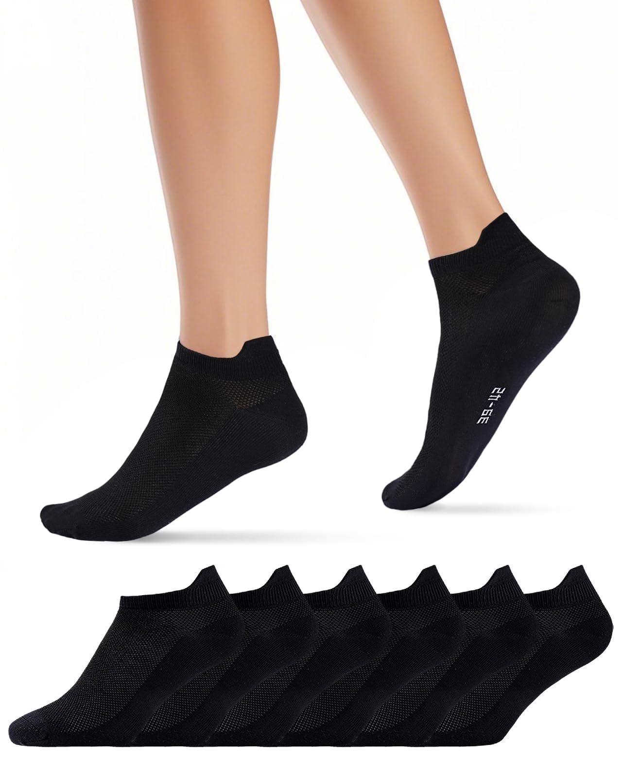 Effeet Calzini Uomo Donna Corti 6 Paia, Calze Running Corte Estive, Calzini Sportivi Alla Caviglia, Calzini Traspiranti Adatte per Sport, Tennis, Lavoro, Casa