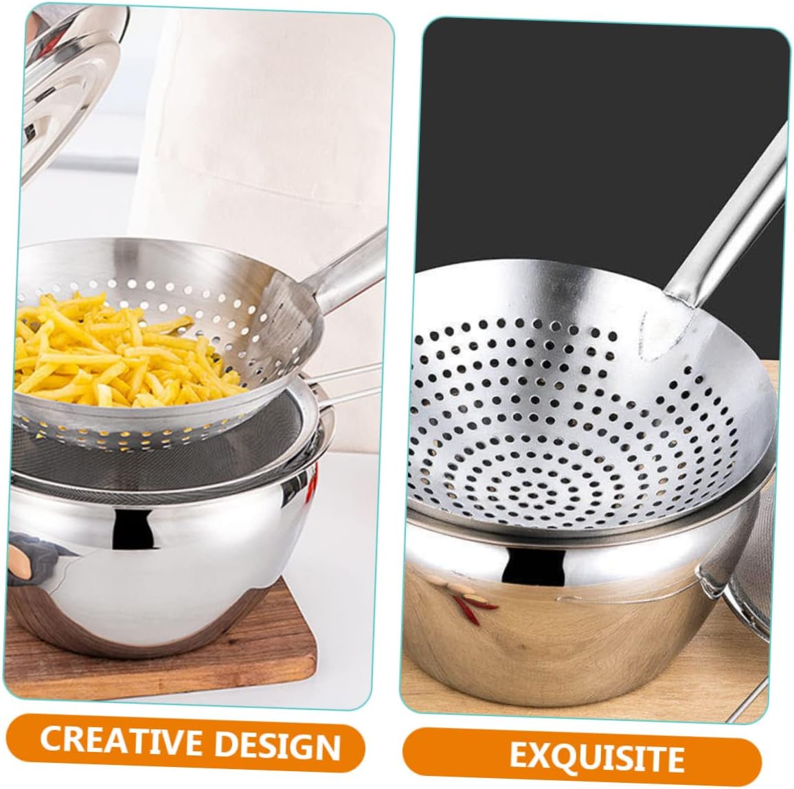 Stainless Steel Oil Strainer Pot Removable Mesh Strainer 2-Piece Set Convenient Oil Container for Kitchen Cooking and Frying Wear-Resistant Grease Keeper Dust Lid