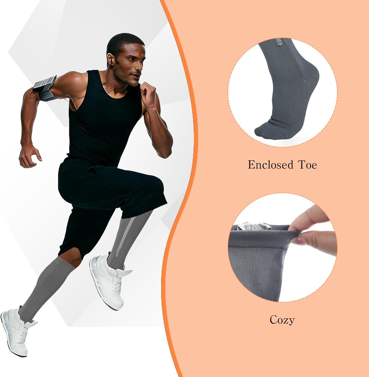 8 Pairs Men Zipper Compression Socks with Zipper 20-30mmhg Colorful Men Women Compression Stockings for Edema Swelling