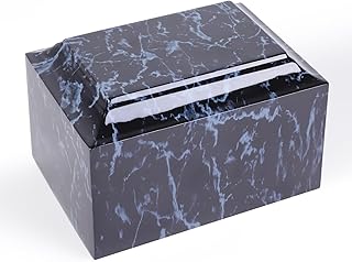 Rsobl Black Marble Cremation Urn Vault for Human Ashes, Adult Sized for Ground Burial, Home Memorial and Funeral Use