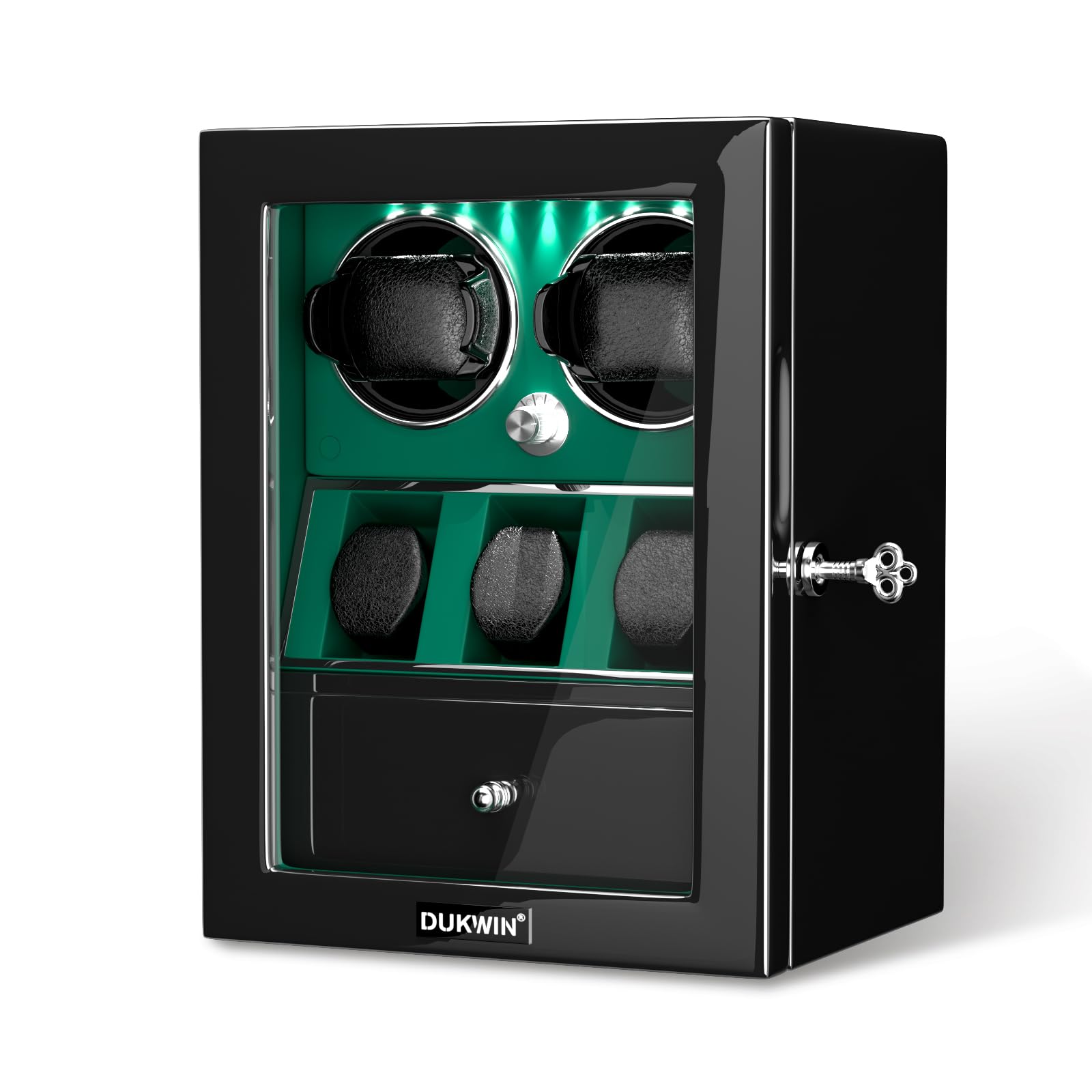 DUKWIN Watch Winder for Automatic Watches Piano Paint 4 Modes Quiet Motor