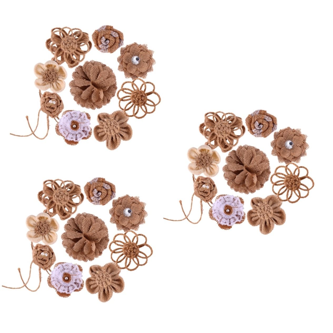 Artibetter 3 Sätze Teiliges Set DIY Jute Blumen Dekoration Für Hochzeiten Und Partys Natürlichem Leinen Für Handwerk Und Kreative Projekte Romantische Zu Schaffen 9 Stücke * 3