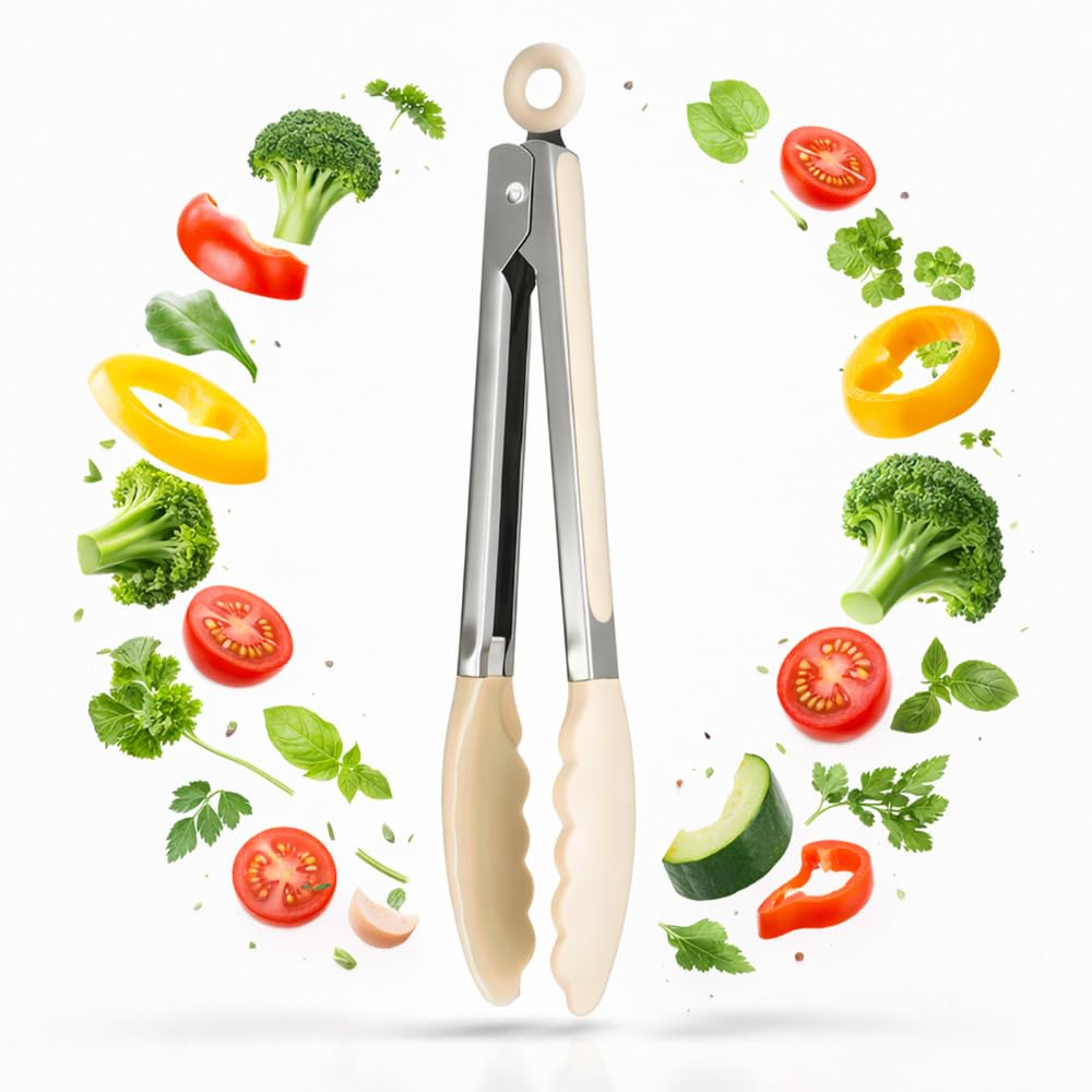 EcoVault Steel & Silicon Food Tongs - Set of 6 -1 EcoVault Steel & Silicon Food Tongs - Set of 6 -1